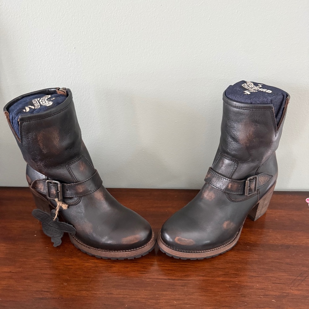 Freebird by Steven Black Distressed Leather Ankle Boots